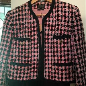 “Chanel” style houndstooth jacket size 12